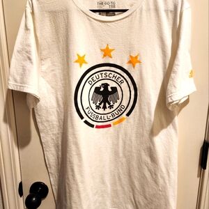 Mens White Adidas Germany Soccer Tee Shirt